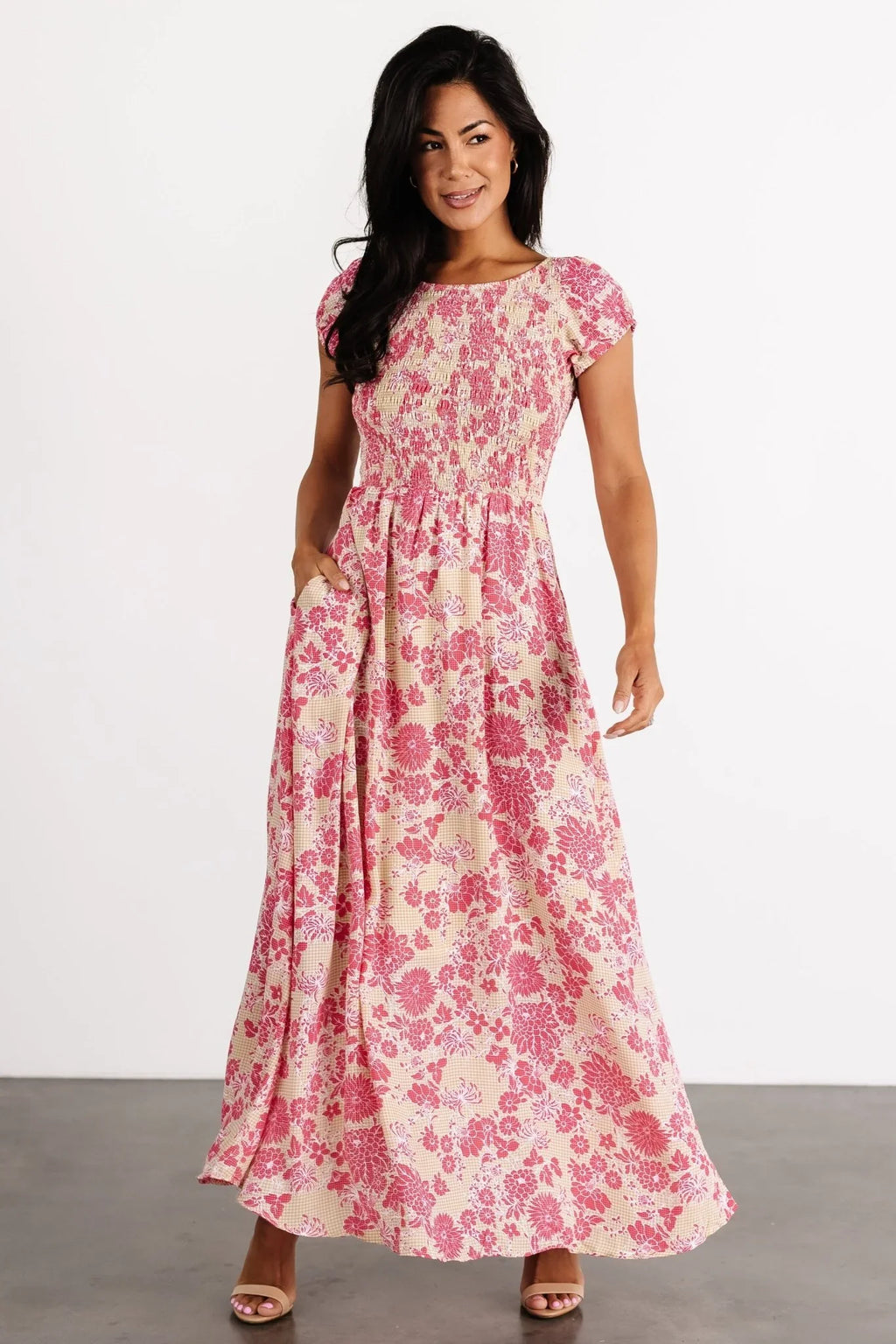 Tabitha Open Back Maxi Dress | Yellow + Coral