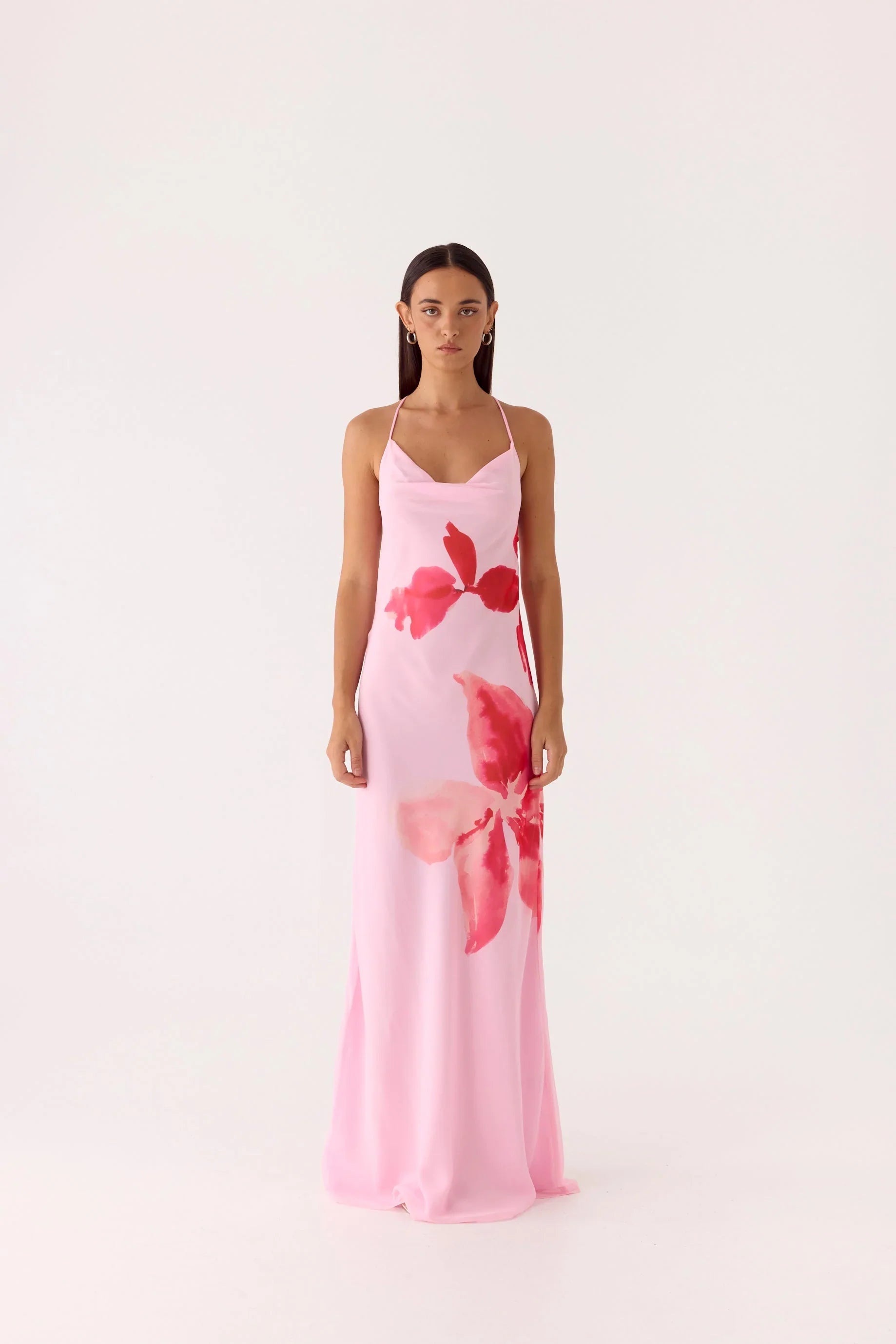 Jasmyn Cowl Maxi Dress - Pink Petal