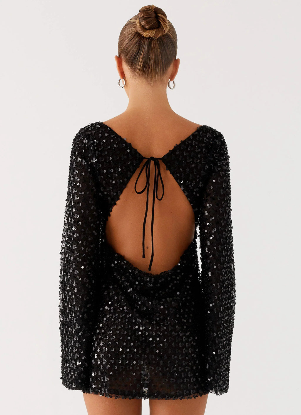 Edessa Sequin Mini Dress - Black
