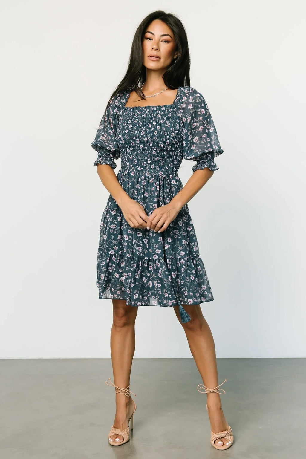 Azlyn Smocked Short Dress | Blue Multi