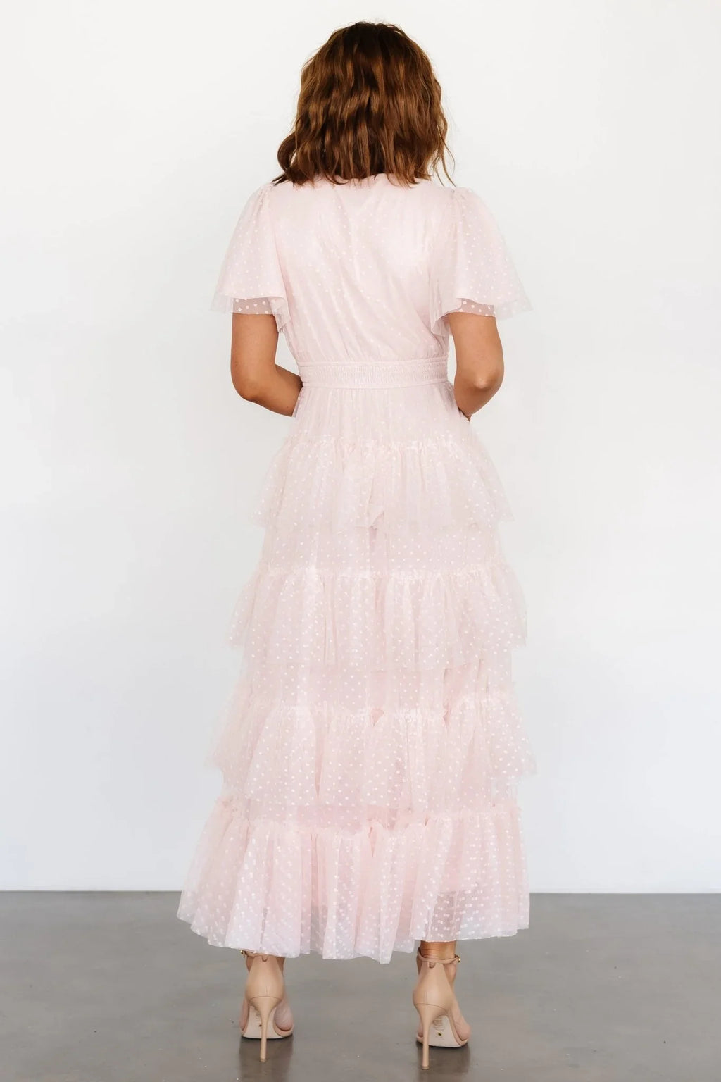 Laia Tiered Maxi Dress | Pale Blush