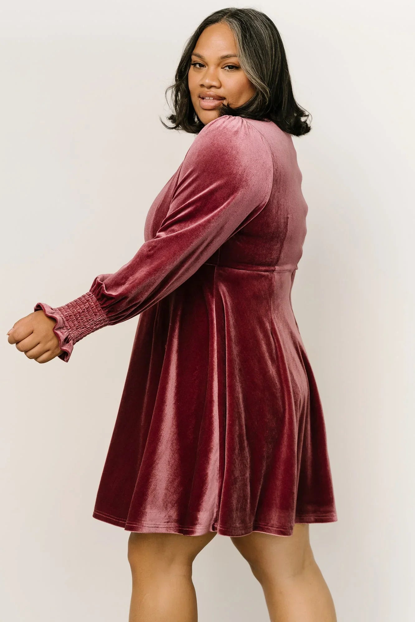 Tina Velvet Short Dress | Mauve