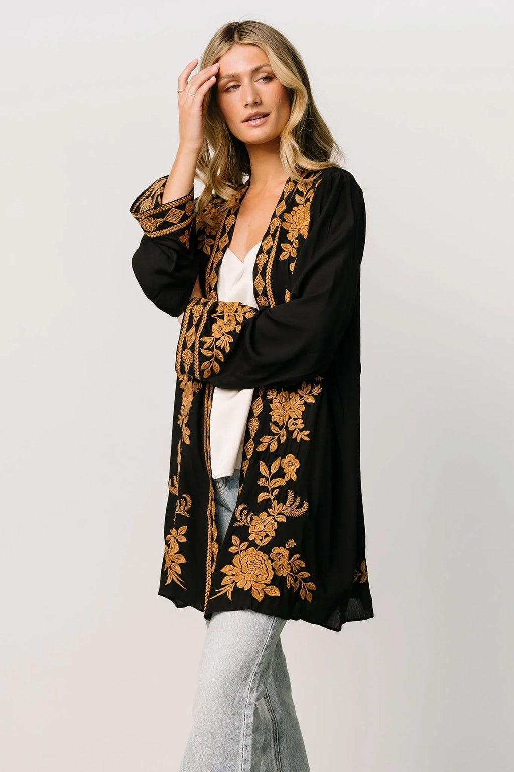 Rigby Kimono | Black + Camel