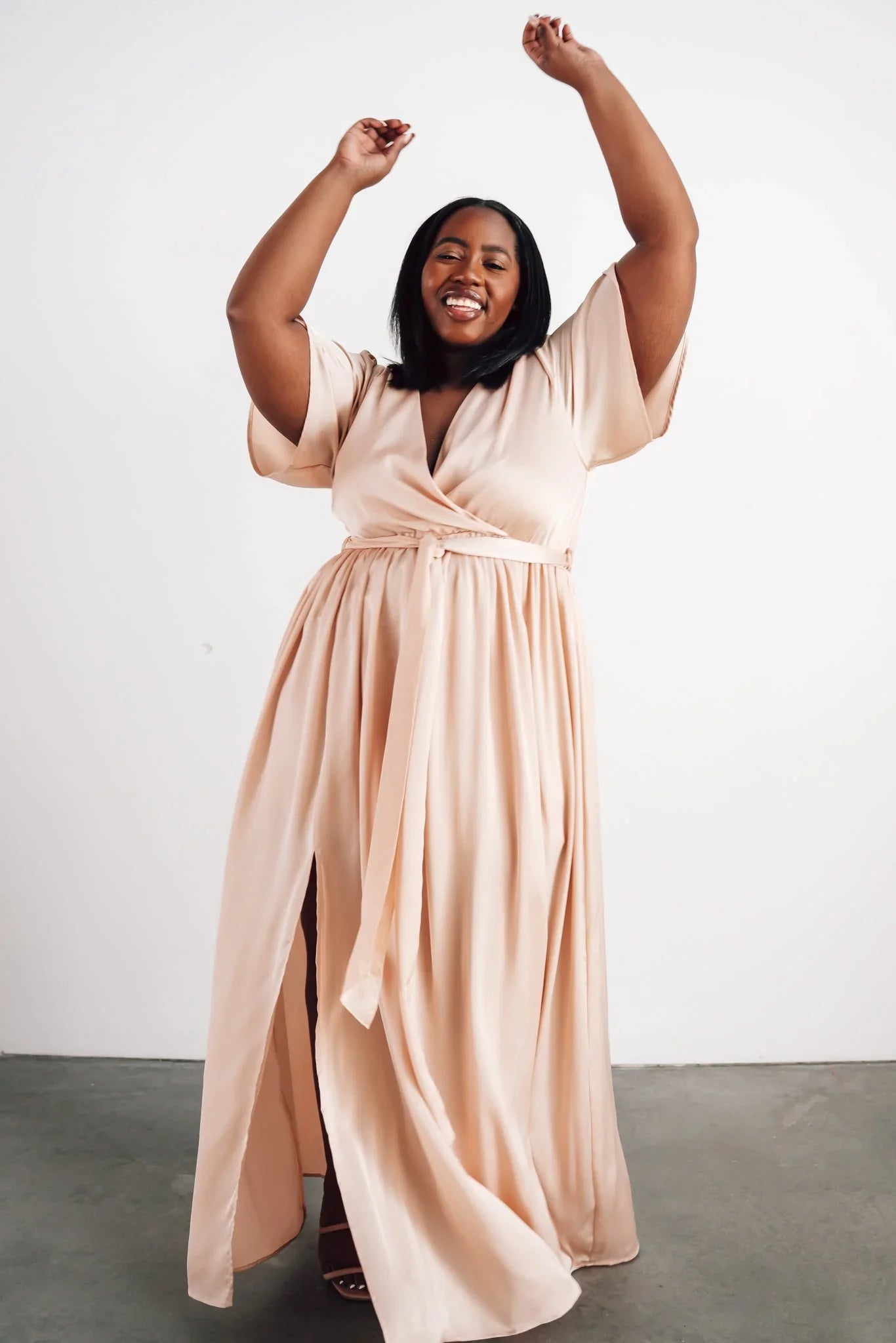 Sicily Satin Maxi Dress | Natural