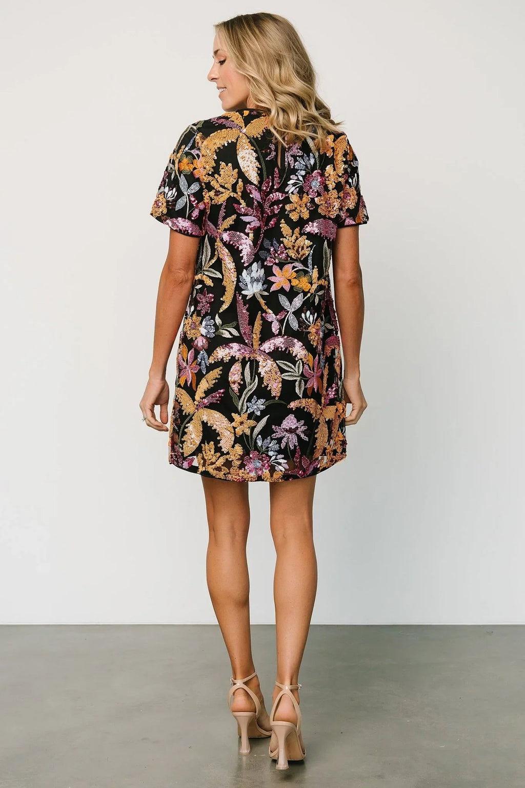 Patricia Sequin Short Dress | Black