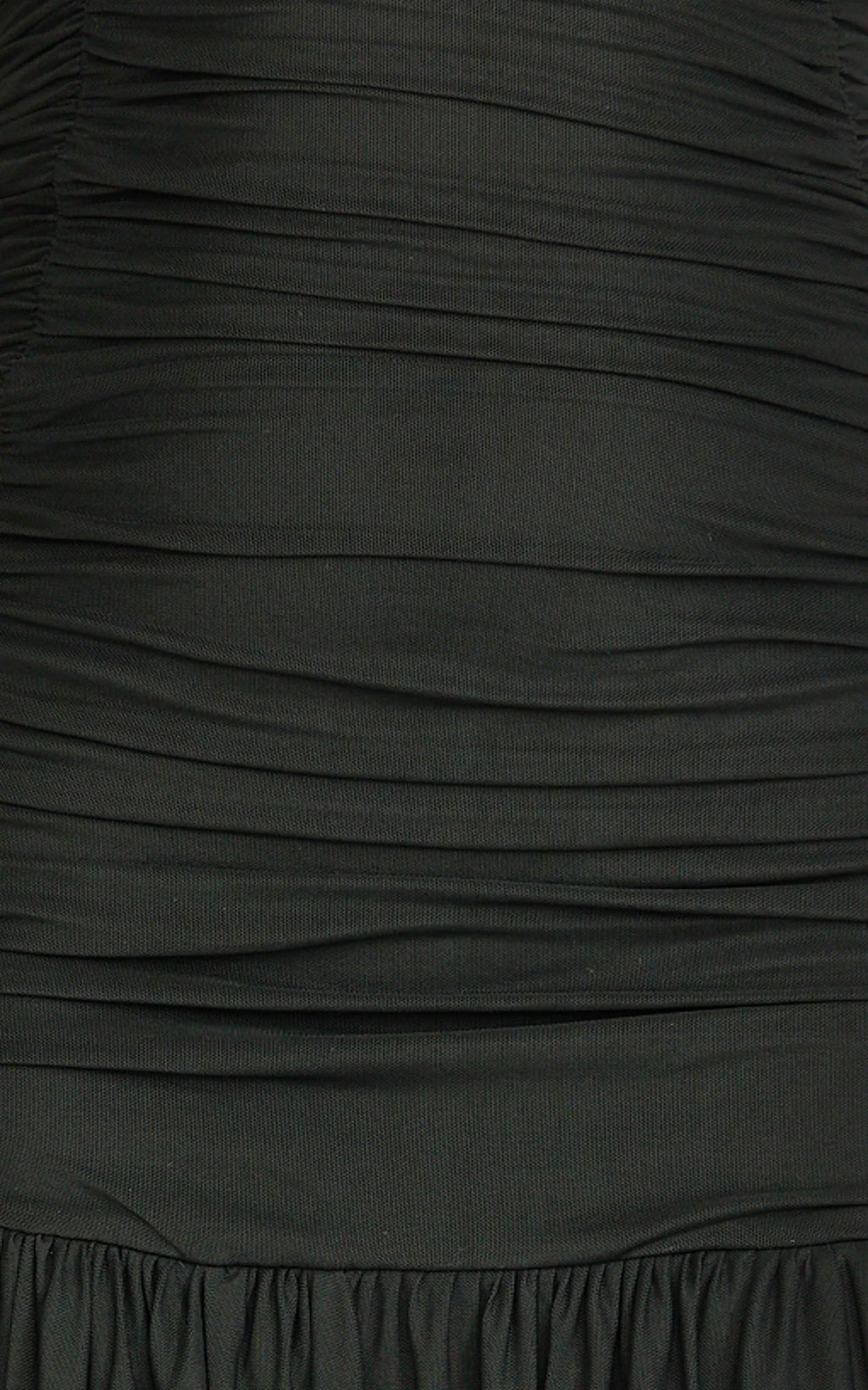 Marguerite Maxi Dress - Strapless Ruched Mesh High Leg Split Dress in Black
