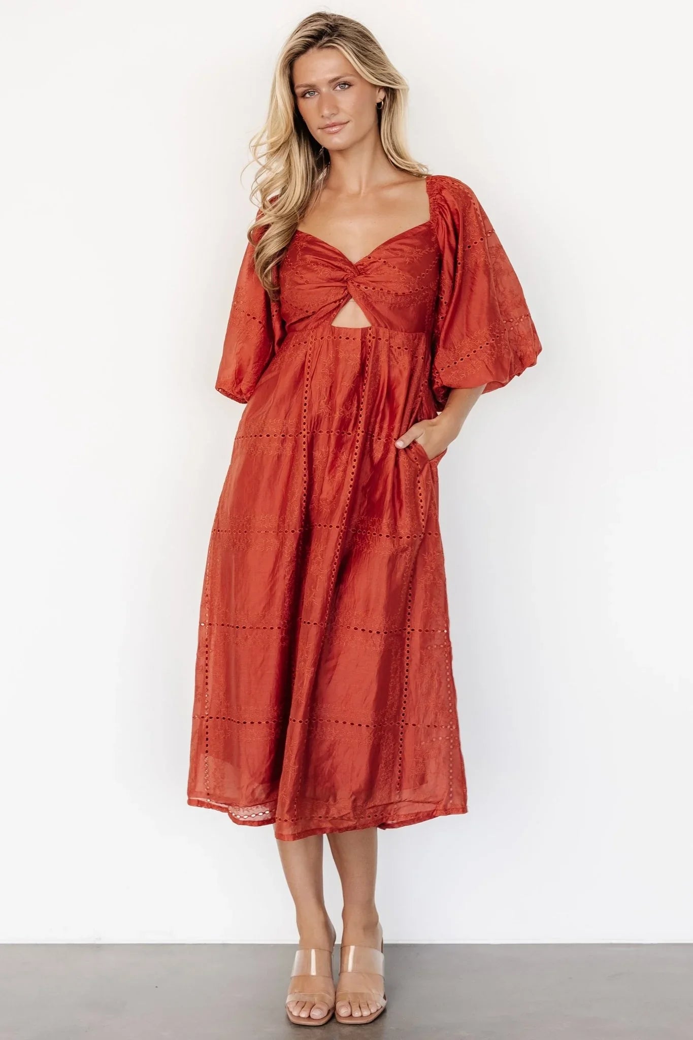 Brynn Midi Dress | Rust