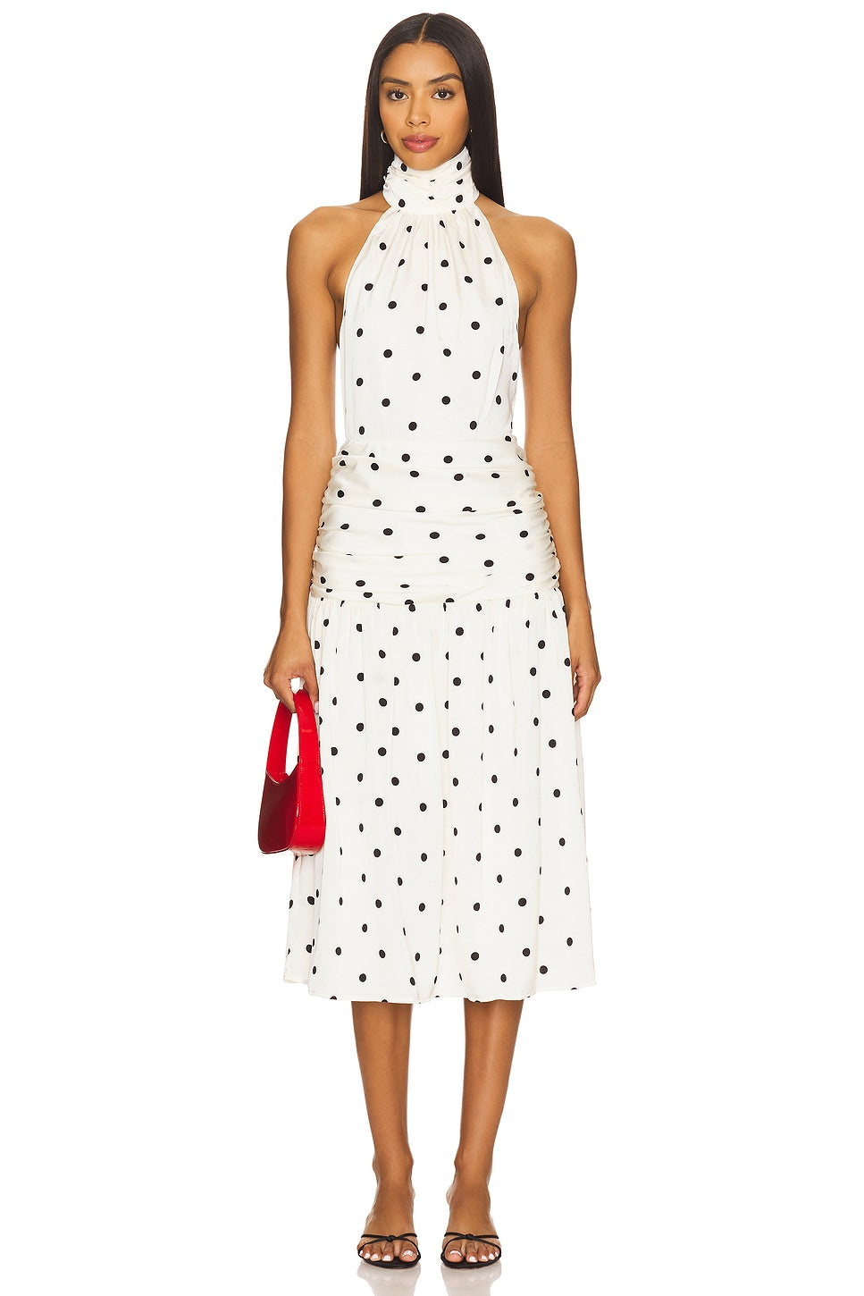 x Yhasmina Ferrara Carmina Halter Midi Dress