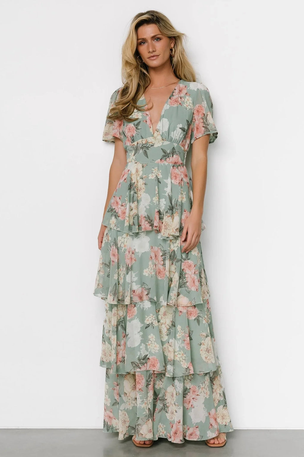 Montaigne Ruffle Maxi Dress | Sage Floral