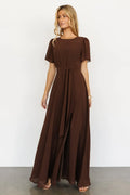 Naomi Short Sleeve Maxi Dress | Espresso
