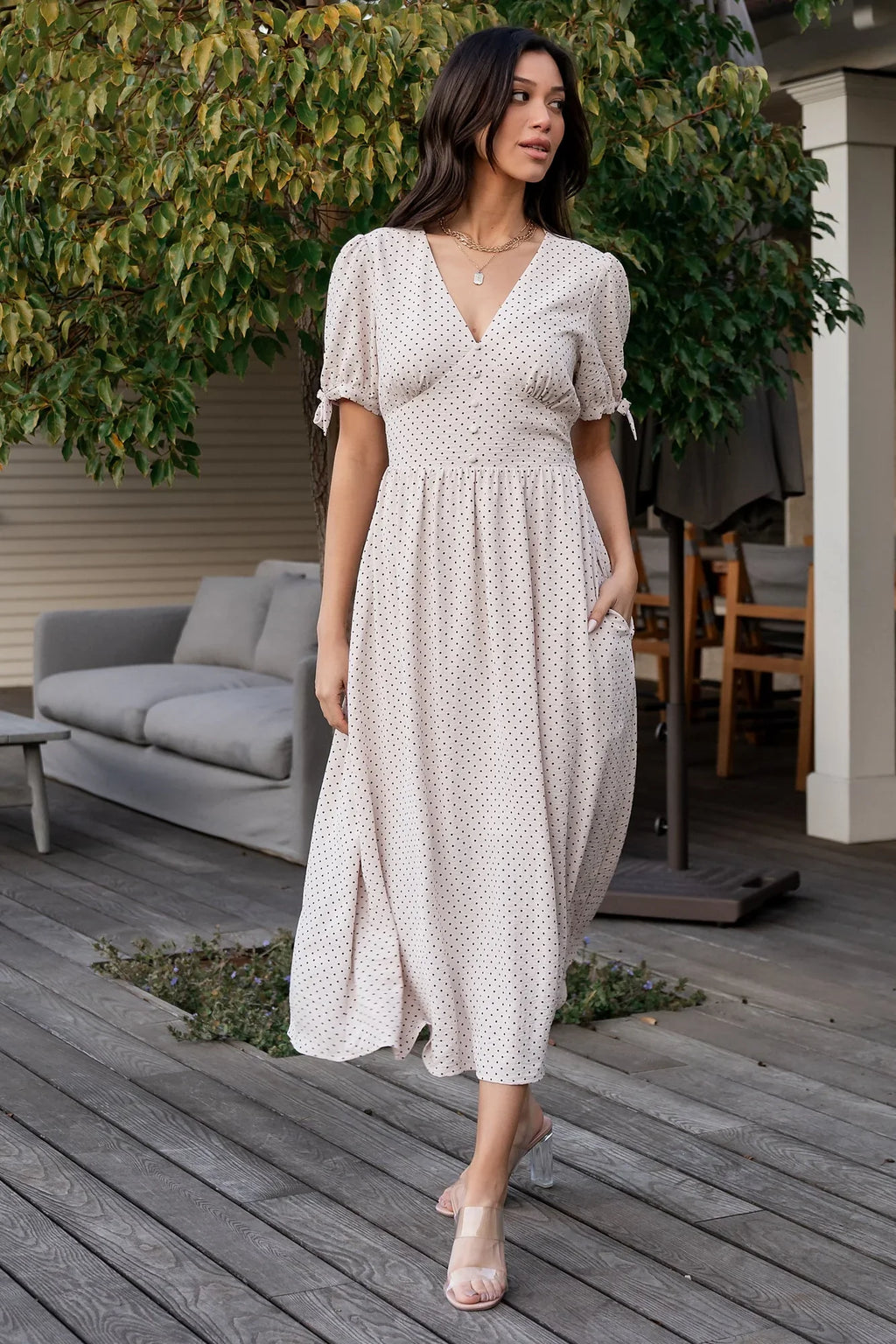 Millar Midi Dress | Natural + Black