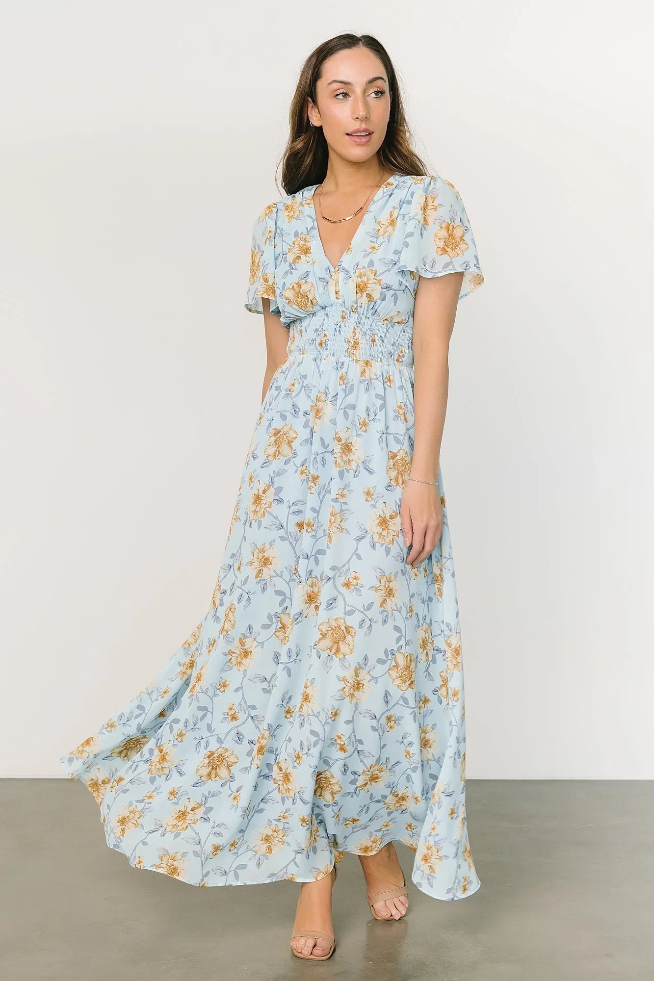 Birdie Maxi Dress | Light Blue Floral