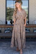 Hedda Tiered Maxi Dress | Natural + Blue Floral