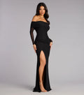 Sandy Off-The-Shoulder Mesh Formal Dress