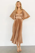 Aubree Pleated Dress | Champagne