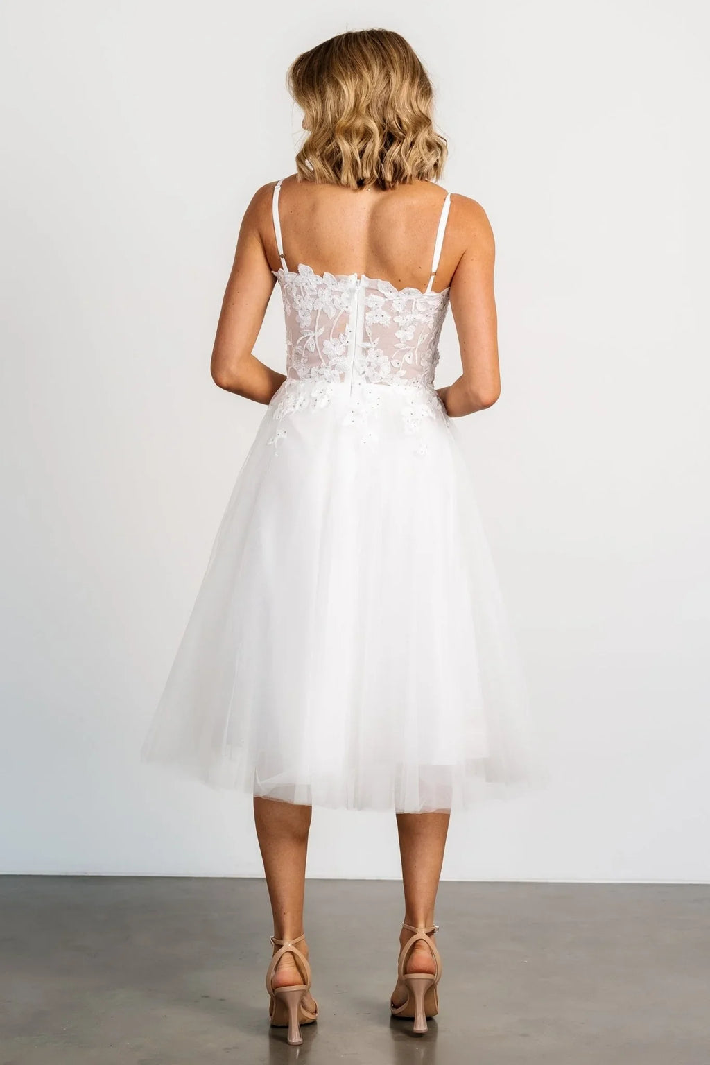Noelle Shimmer Midi Dress | Off White