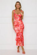 Fantasy Forest Mesh Maxi Dress Print