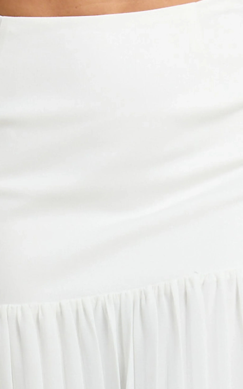 Rowan Two Piece Set - Square Neck Crop Top and High Waist Pleated Skirt Set in Ivory