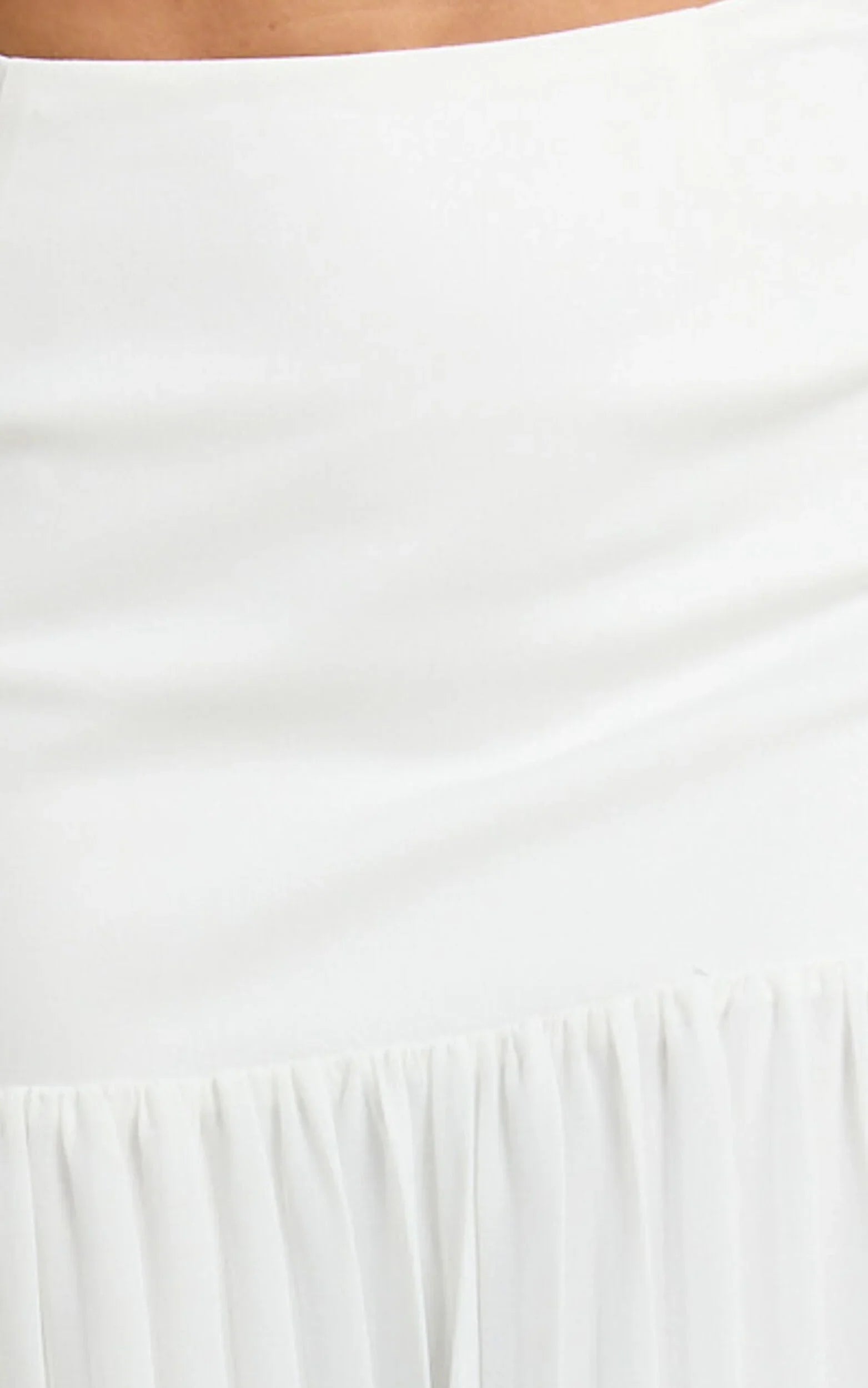 Rowan Two Piece Set - Square Neck Crop Top and High Waist Pleated Skirt Set in Ivory