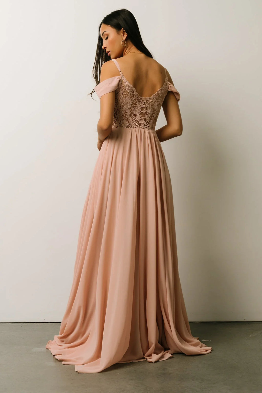Bianca Lace Maxi Dress | Nude Blush