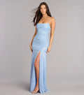 Klaire Glitter Slit Mermaid Formal Dress