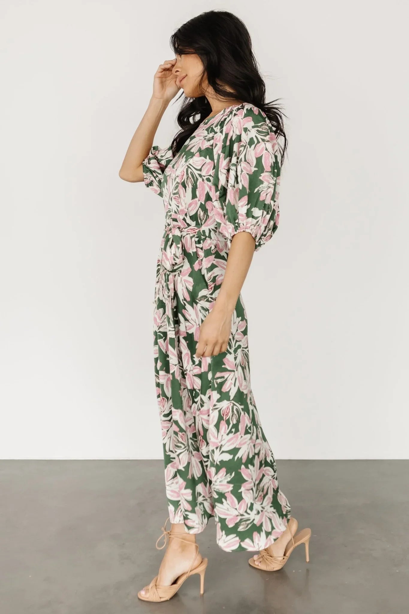 Tucson Midi Dress | Green + Pink