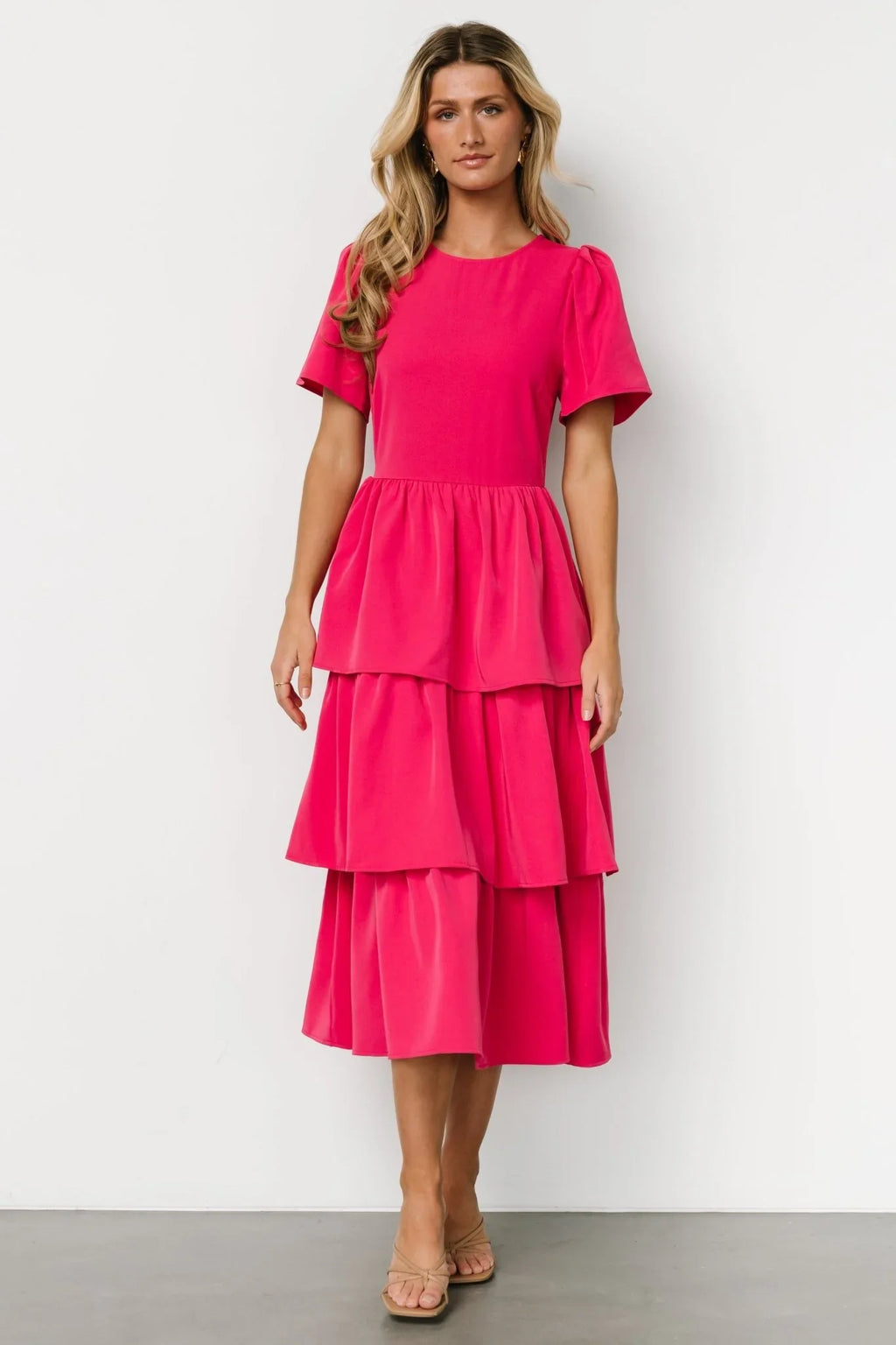 Cadenza Tiered Maxi Dress | Deep Pink