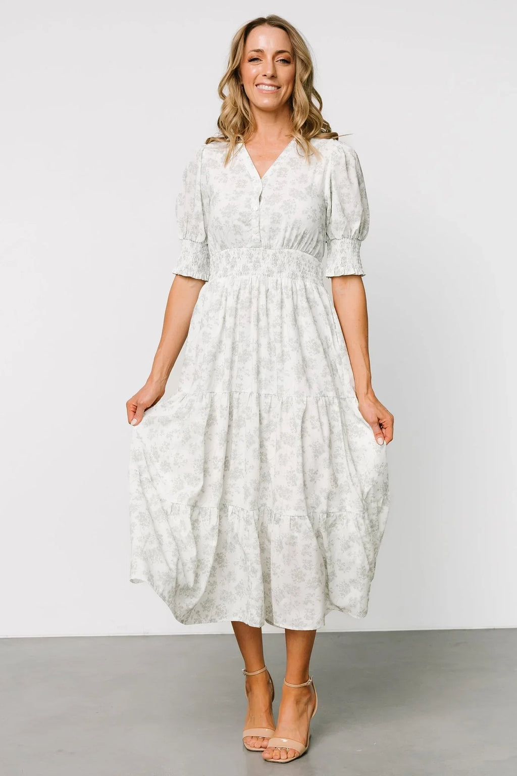 Miriam Midi Dress | Light Sage Floral