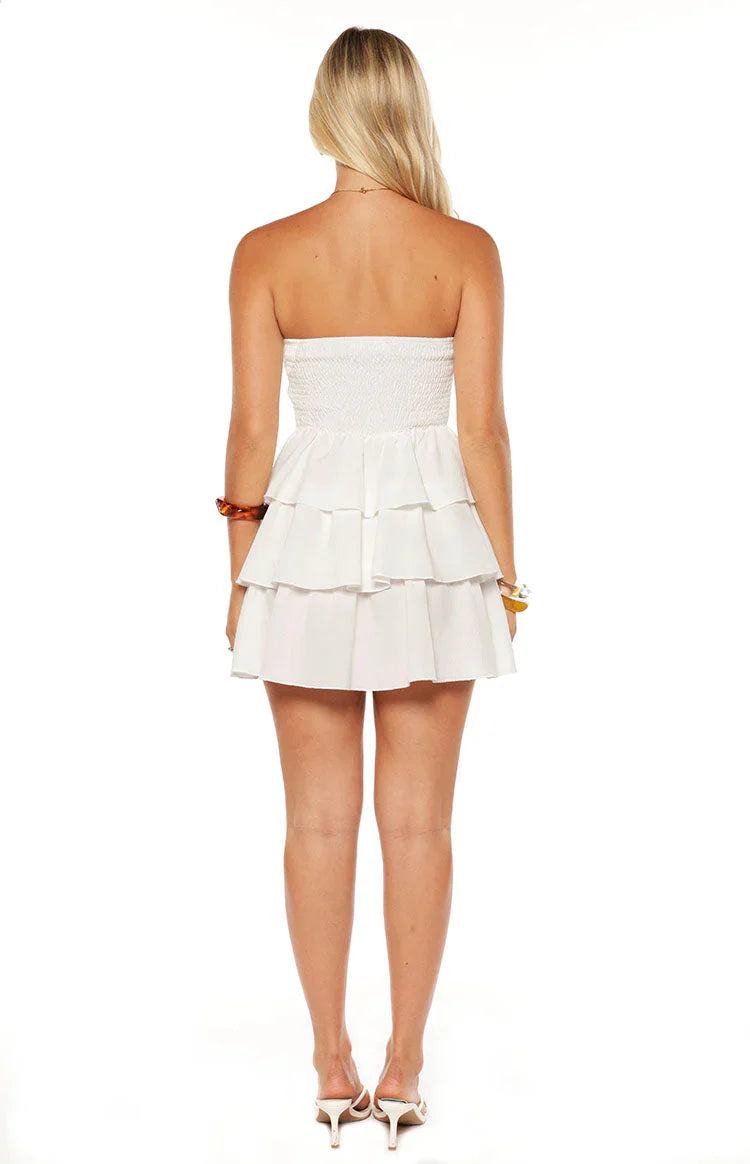 Zeke White Strapless Mini Dress