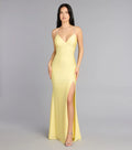 Eve V-Neck Rhinestone Lace-Up Formal Dress