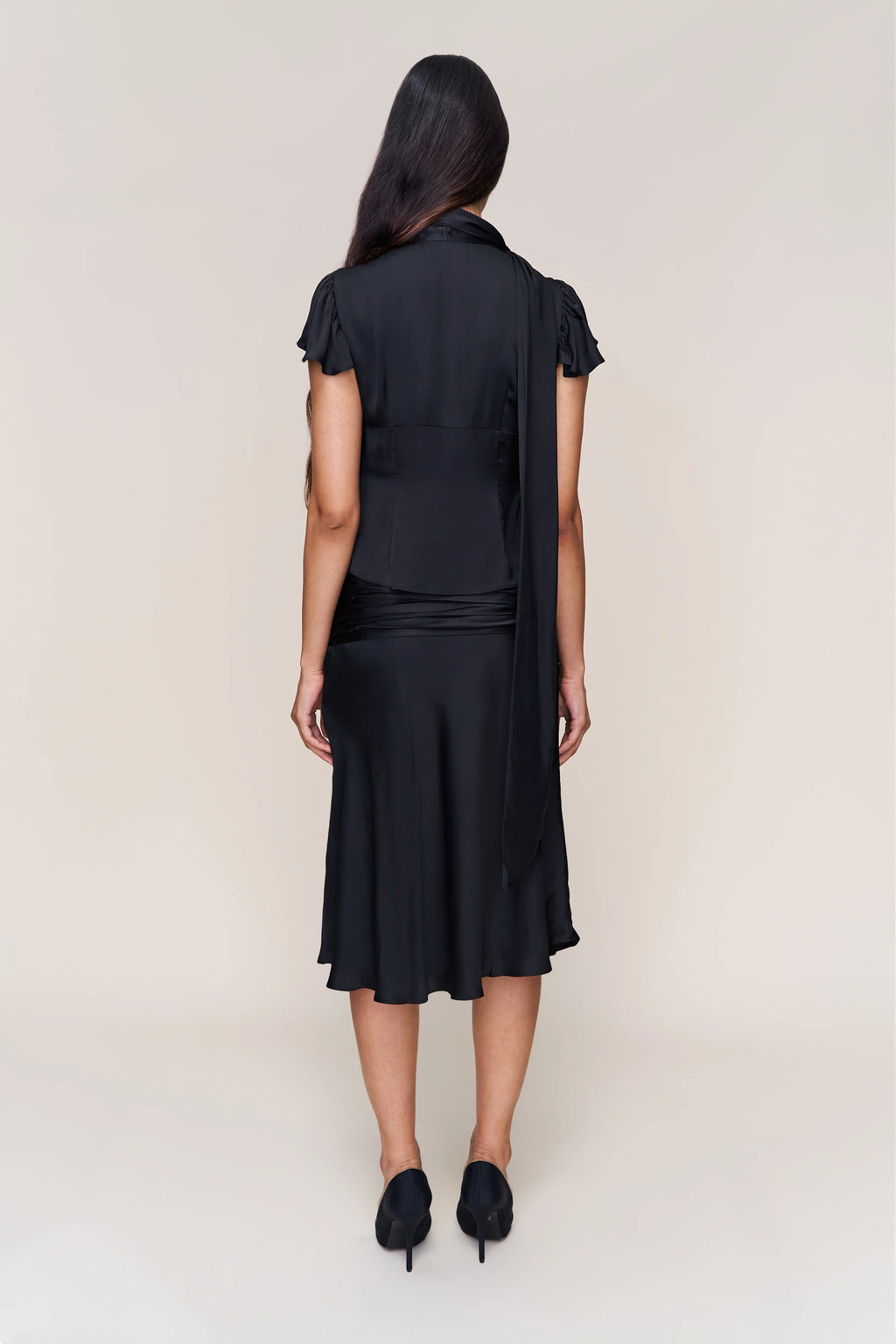 Eda Satin Midi Skirt