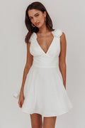 Kalinda Detachable Rose Mini Dress White