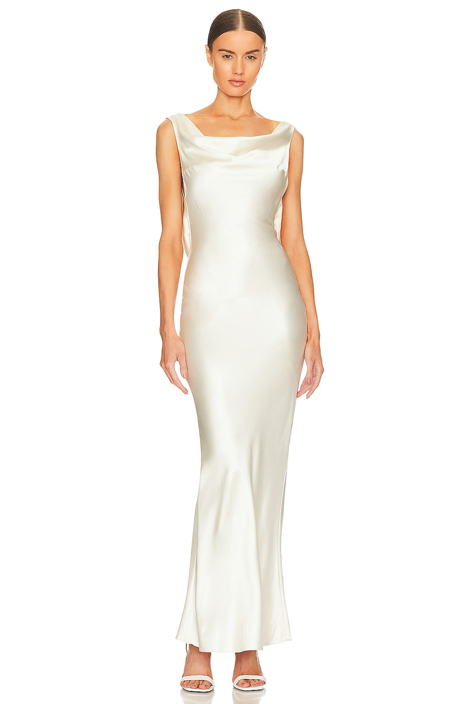 Plunging Back Cowl Dress