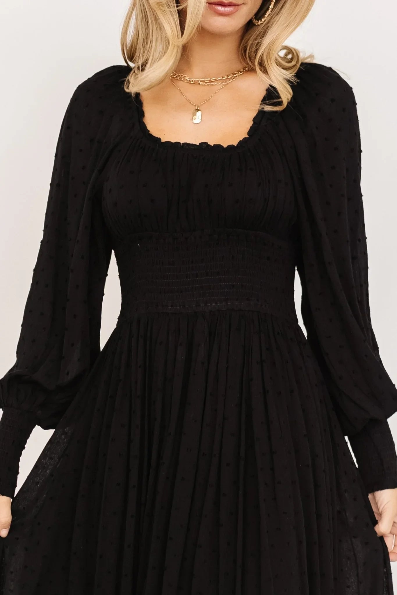 Renata Dot Maxi Dress | Black