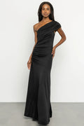 Leon One Shoulder Gown | Black
