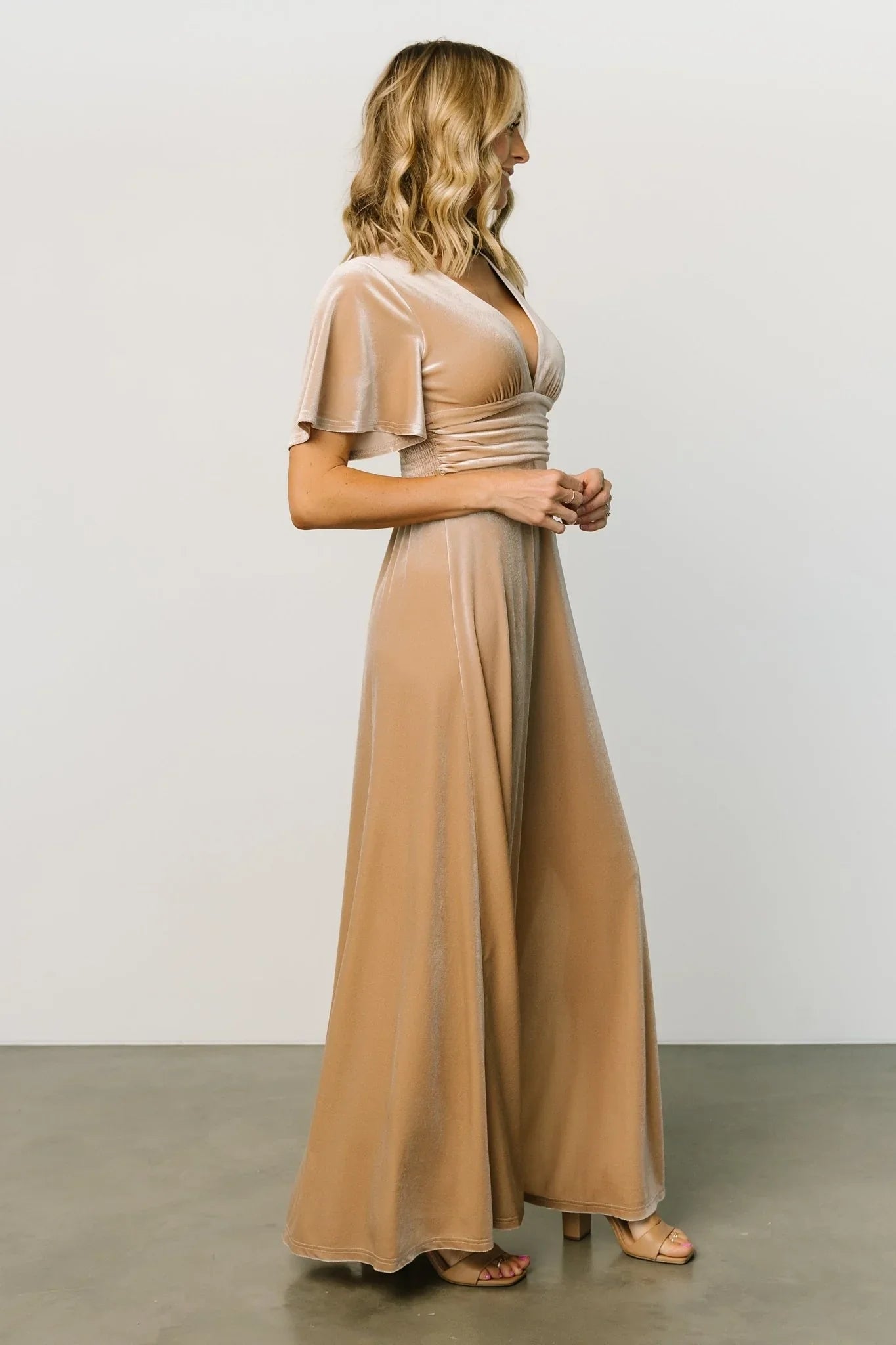 Berenice Velvet Maxi Dress | Champagne