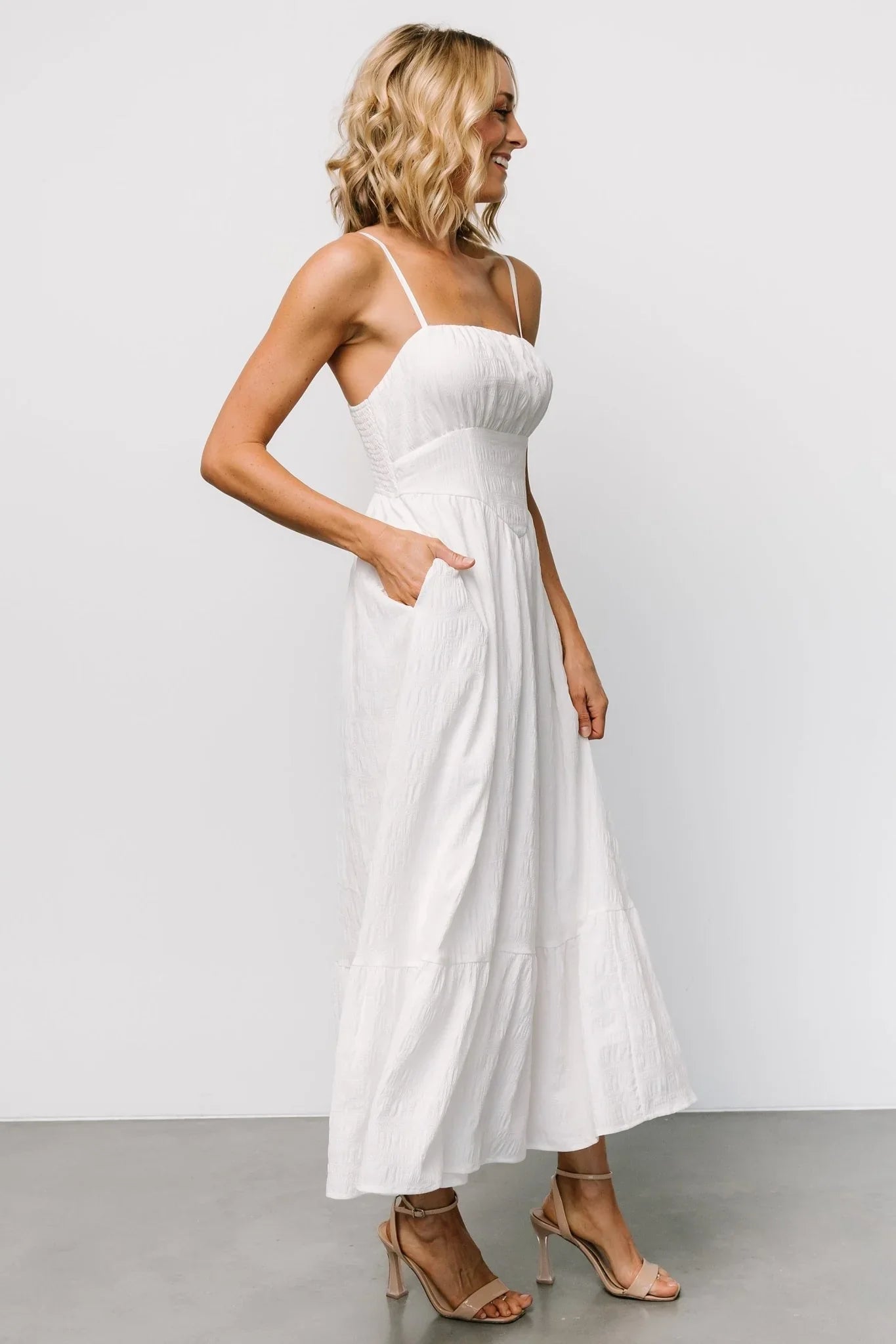 Mikayla Textured Tank Dress | Off White