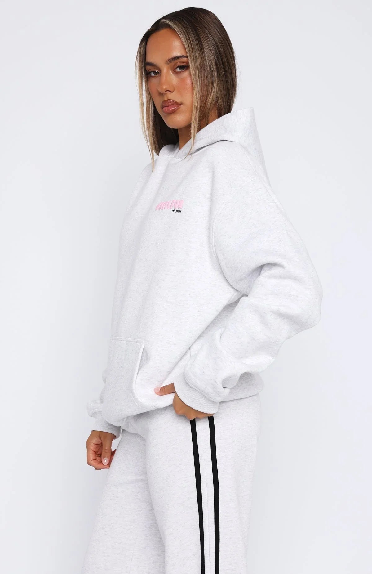 11th Street She's So Lucky Oversized Hoodie Leopard Splice