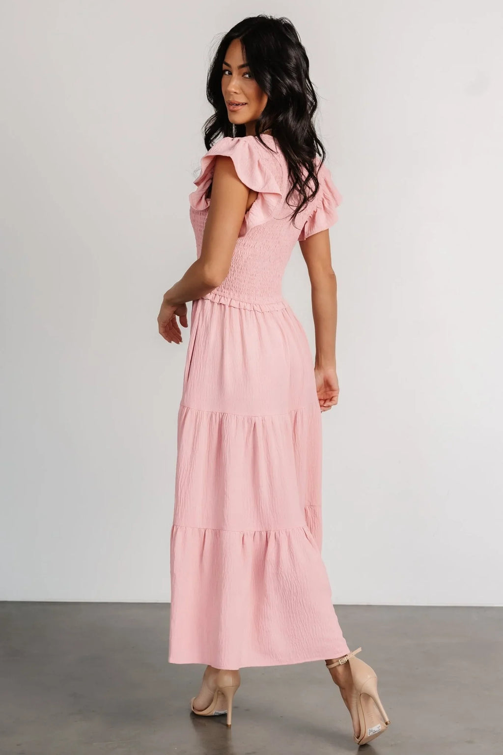 Afton Smocked Tiered Dress | Vintage Blush