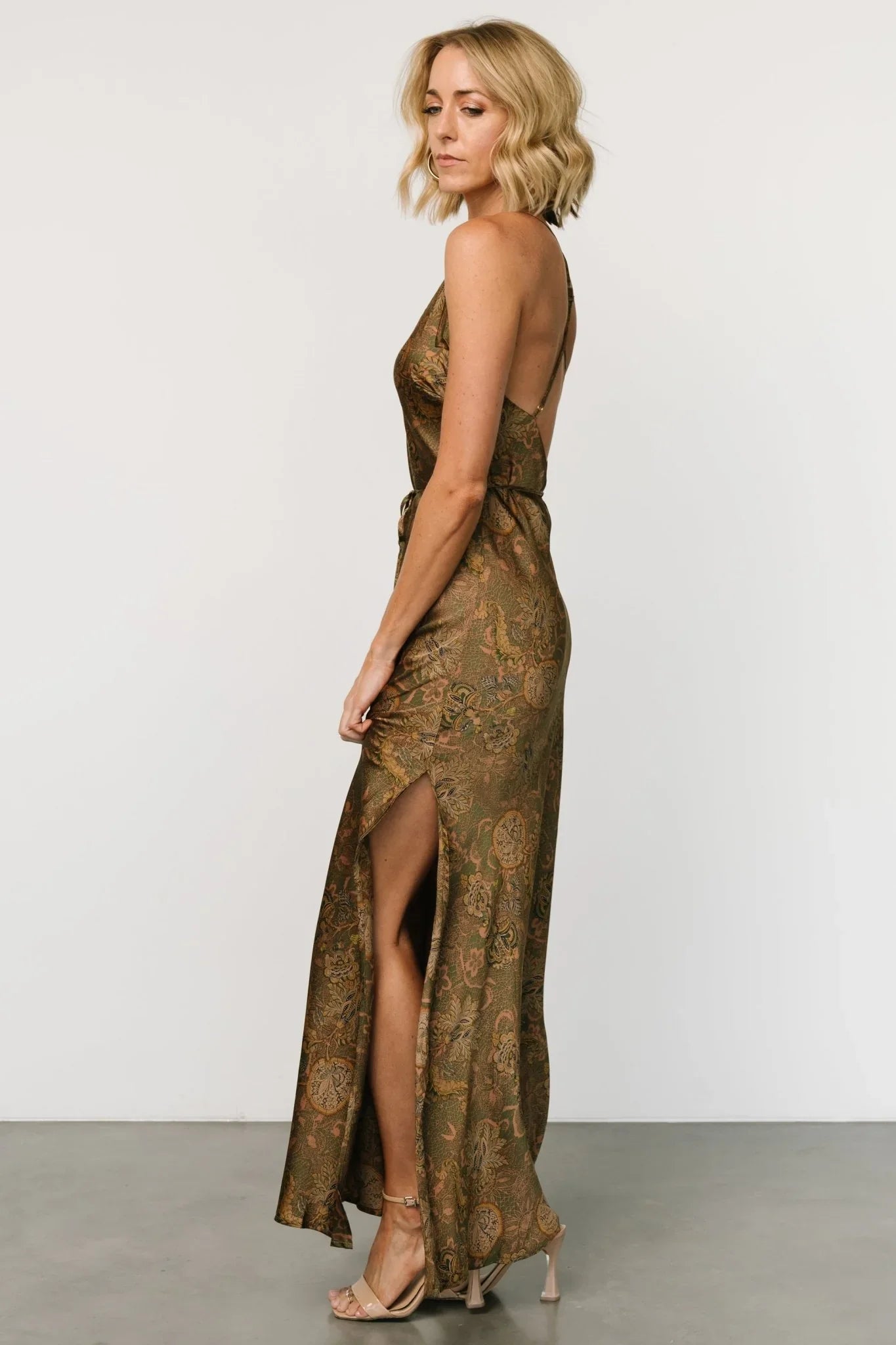 Reno Slip Maxi Dress | Brown + Olive