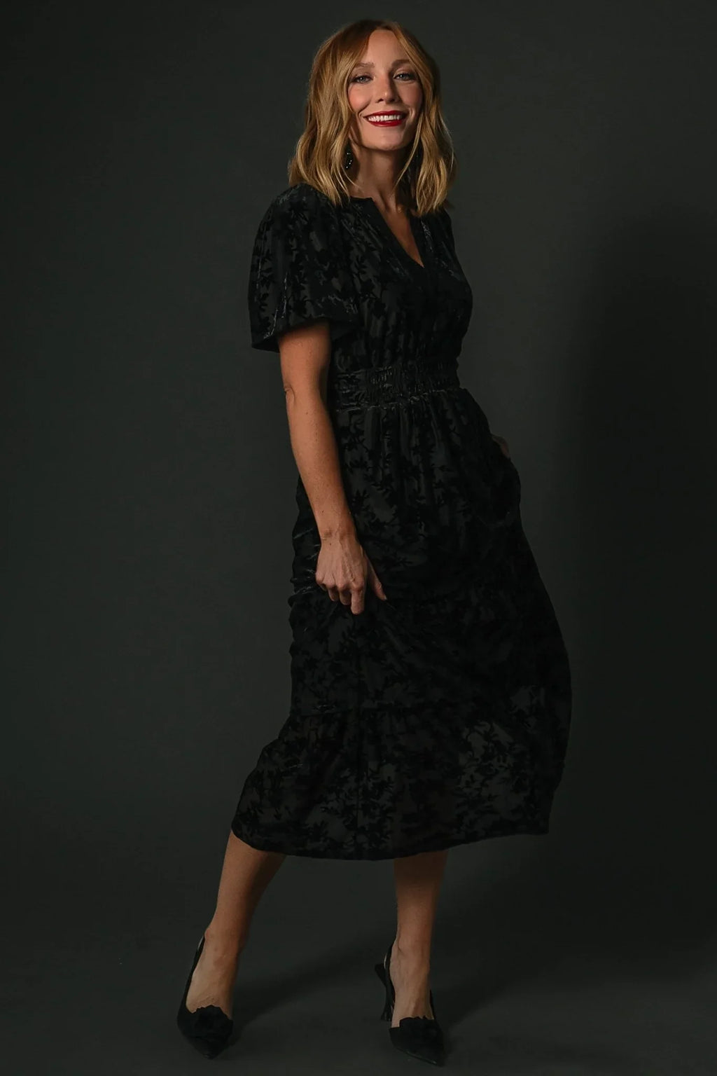 Bronwyn Velvet Dress | Black