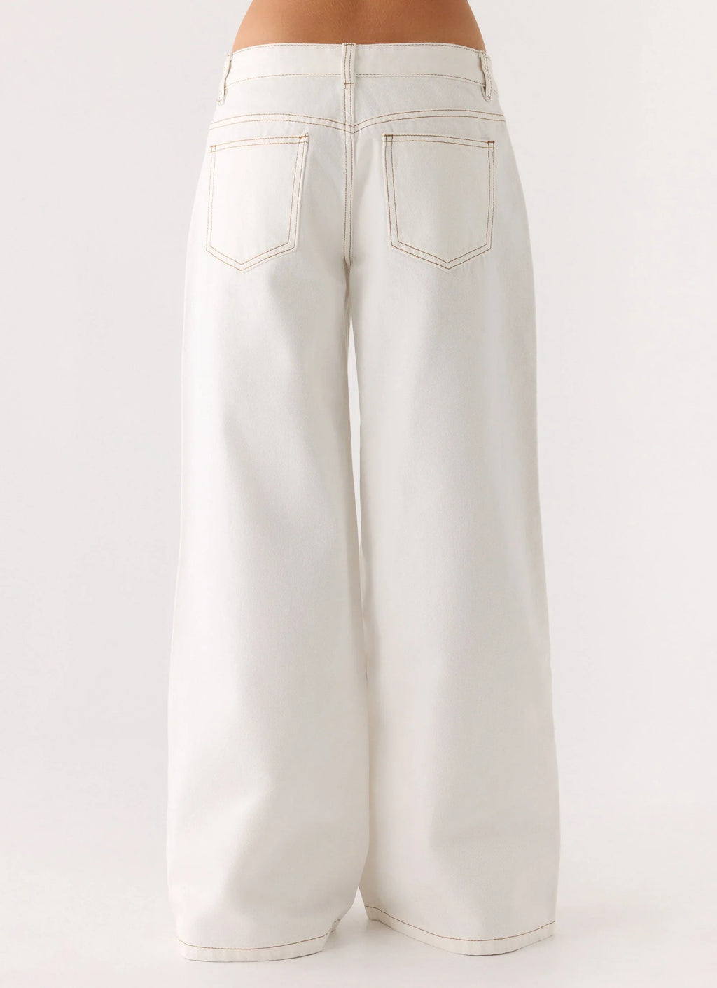 Neo Low Rise Wide Leg Jeans - Ivory