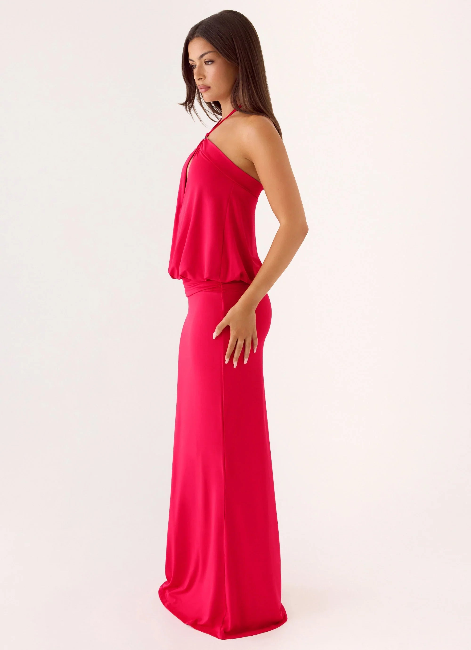 Telling You Maxi Dress - Red Magenta